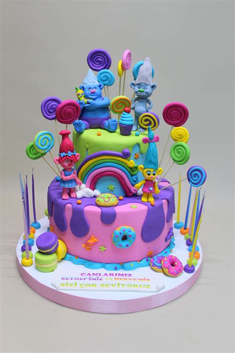 Ready to Ship, Trolls Birthday cake topper, Branch, Poppy and Coope