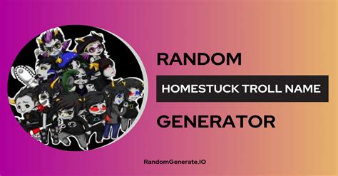 Trolltag generator.  Generate unique Homestuck troll characters with this random generator ...