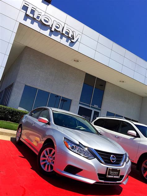 Trophy nissan. Why Nissan Service? Maintenance Schedules. Brakes. Tires. Oil Change. Batteries. coupons & offers Parts Store Tire Store Express Service. faqs Language. ENGLISH. ESPAÑOL. Info Offers Services & Amenities. TROPHY NISSAN. 5031 N GALLOWAY AVE MESQUITE, TX 75150. Get Directions Call (844) 784-2799. Service Hours. mon - fri: 7:00 am - 6:00 pm: sat: 8:00 am - … 