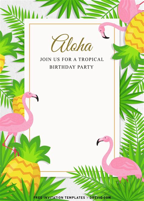 Tropical Invitations Template Free