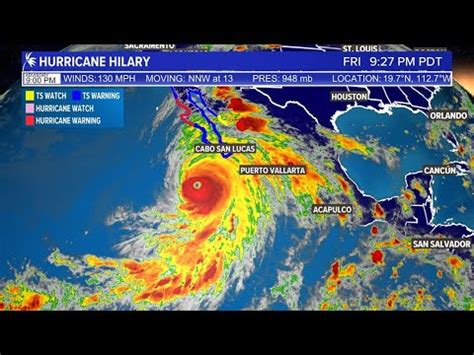 Tropical Storm Hilary live satellite and radar