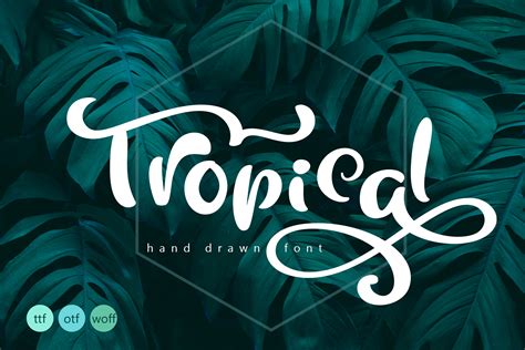 Tropical fonts. Tropical Summer Signature Font offers five fonts to help meet all of your design needs, with its stylish style making Tropical Summer suitable for logo design, cover designs, branding magazines, posters wedding invitations cards and greetings quotes among many other projects. Take inspiration from its eye-catching appearance! 