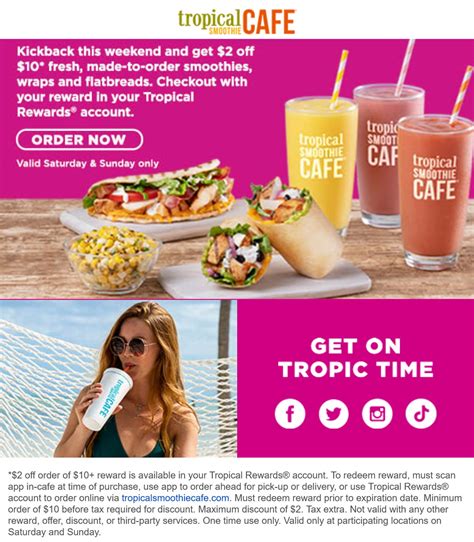Right at the moment, CouponAnnie has 5 coupons overall regarding Tropical Smoothie, consi.