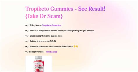 Tropic Keto Gummies Scam Or Legit. Health & wellness website. 