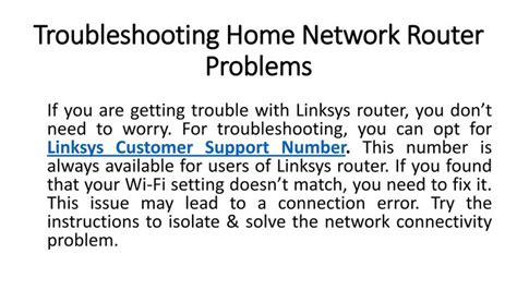 Troubleshooting Home Network Router Problems
