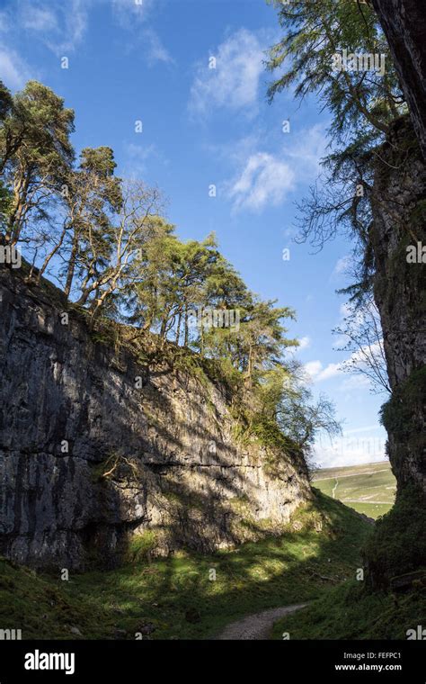 Trow Gill, Ingleborough & Long Scar from Clapham - print free walk