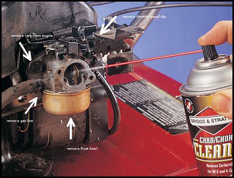 1. Replace the throttle linkage. Thread the throttle linkage into the new carburetor. 2. Connect the fuel line to the carburetor. Use your fuel line pliers or your fingers to slide the fuel line back onto the carburetor. Then use some needle-nose pliers to re-secure the hose clamp. 3. Replace any damaged/old gaskets.. 
