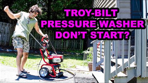 Oct 22, 2011 · Troy Bilt pressure washer won't start, won't even spark. Spark plug looks fine but have no way of knowing if it is good. Washer is 4 years old and haven't used it in 2 years. 