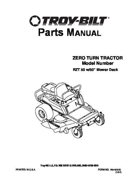 Troy bilt rzt 50 parts manual. - Manuale di manutenzione tornio per sala utensili modello hlv h hardinge model hlv h tool room lathe maintenance manual.