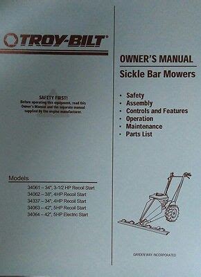 Troy bilt sickle bar mower owner manual. - Chrysler town country 1996 2000 service repair manual.