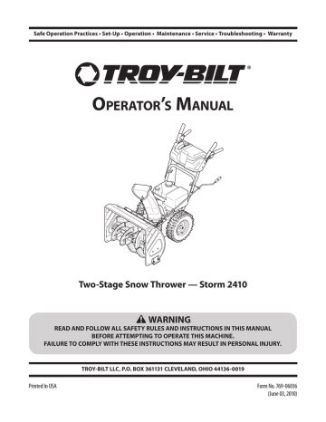 Troy bilt storm 2410 user manual. - Praktek perawatan dan perbaikan transmisi manual.