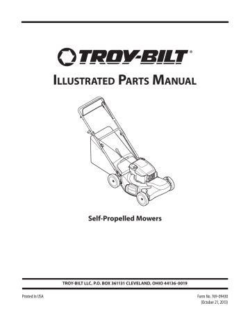 Yes, printed Troy-Bilt Operator's Manuals, Illustrated Parts 