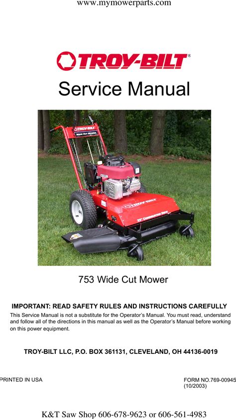 Troy bilt wide cut mower manual. - Pioneer vsx d411 receiver owners manual.