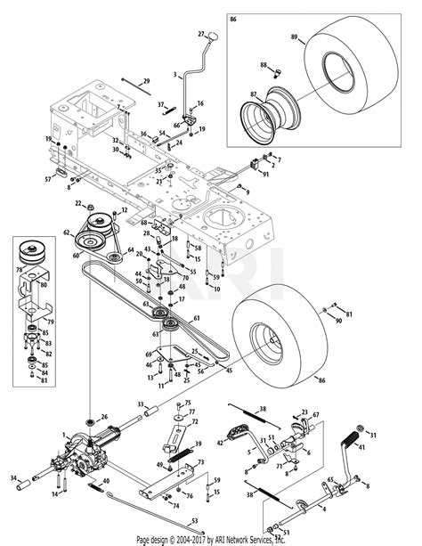 Engine Accessories (Kohler) Frame & Electrical. Front Axle 42-Inch. Fuel Tank. Label Map 17ARCACS011. Mower Deck 42-Inch. Operators Platform. Seat Adjustment. Wiring Schematic. . 