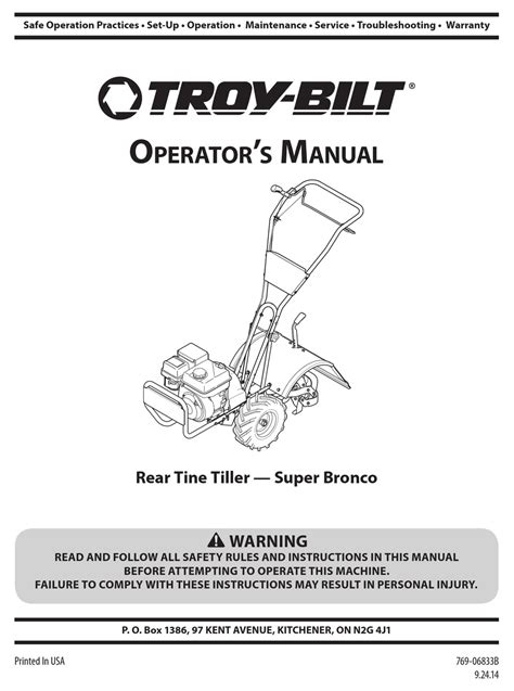 Troy-bilt bronco manual. Manuals and User Guides for Troy-Bilt TB70SS. We have 6 Troy-Bilt TB70SS manuals available for free PDF download: Operator's Manual, Specification Sheet . Troy-Bilt TB70SS Operator's Manual (64 pages) Troy-Bilt 2-Cycle Gasoline Trimmer Operator's Manual. Brand: Troy-Bilt ... 