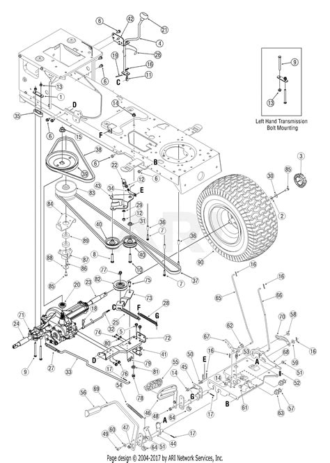 Mowing Deck 42 Inch diagram and repair parts lookup for Troy-Bilt 13