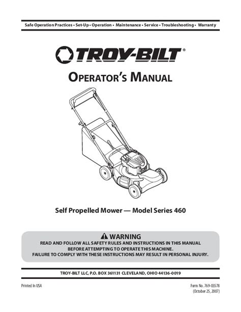 Troybilt self propelled mower repair manual. - Descargar manual pistola star 7 65.