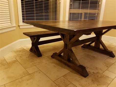 Trstle. 108 in. Rectangle Antique Rustic Wood with Wood Frame and Trestle Base Dining Table (Seats 10) Introduce the inviting aesthetic of farmhouse decor with this 9 ft. x 40 in. folding dining table with crisscross legs. 