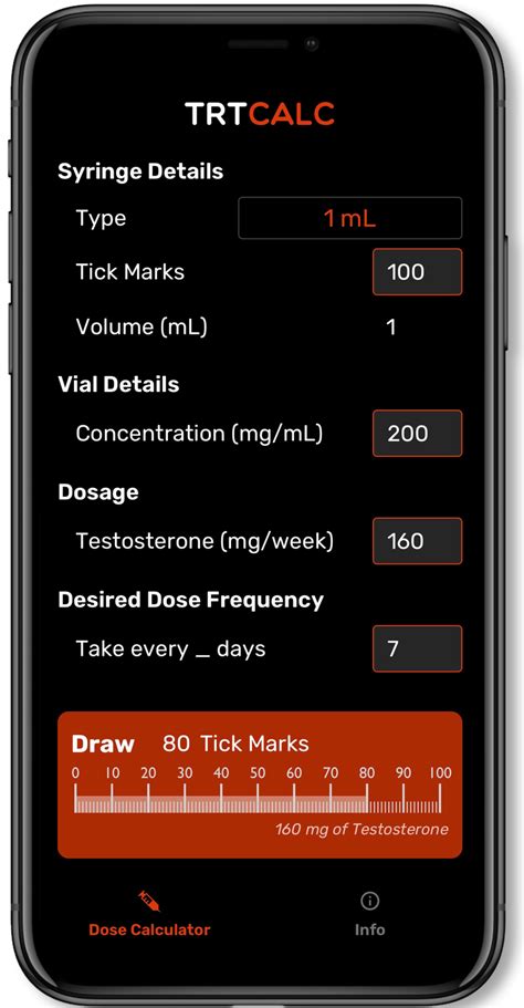 Trt dosage calculator. Multiple-dose pharmacokinetics reveal an optimal injection interval of 2-3 weeks at a dose of 200-250 mg. [ 5] Get Prescription. The main advantages of these formulations, especially T enanthate, are the effectiveness in initiating and. Freedom from daily administration. The need for deep IM injection every 1–3 weeks. 