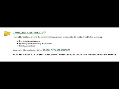 Read the instructions and take the assessment. 9. When you are finished, take screenshots of your results. 10. Copy and paste the screenshots into the TruTalent Assessment Assignment document (see Part II). 11. Answer the questions on the TruTalent Assessment Assignment document (see Part II). 12.. 