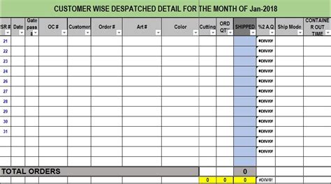 Truck Dispatch Template Excel