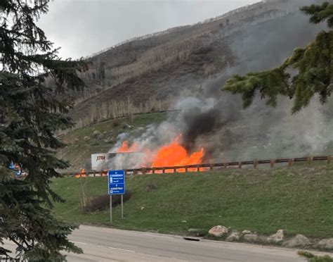 Truck burst into flames after rear-ending another semi on I-70, closing Vail Pass Wednesday