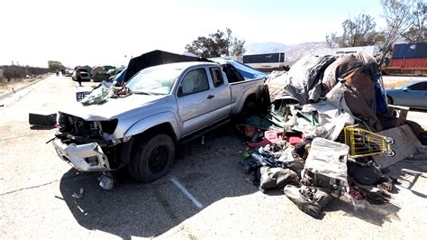 Truck crashes into homeless encampment, injuring 1 in L.A.