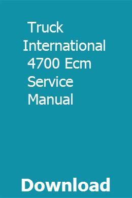 Truck international 4700 ecm service manual. - Solar water and pool heating manual.