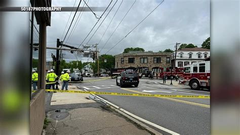 Truck takes down wires in Weymouth