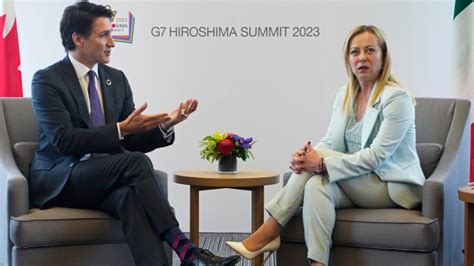 Trudeau calls out Italy on LGBTQ rights during meeting with Meloni at G7 summit