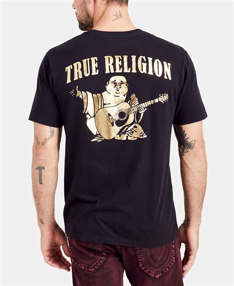 True Religion T Shirt Men Large Gold Buddha black Short …