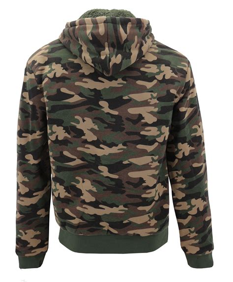 True Timber Camo Hooded Zip Jacket Sherpa Lined Hoodie Mens …