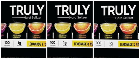 Truly calories. Truly: Calories: 100; Carbs: 1g; Sugars: 1g. Fewer calories means fewer nutrients. However, just because hard seltzers commonly have fewer calories per serving than other alcoholic drinks does not mean that they are good for you. You’re not getting … 