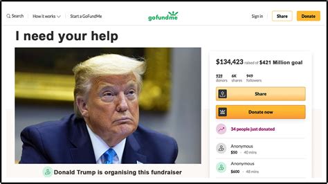 A GoFundMe page was set up to pay for Trump'
