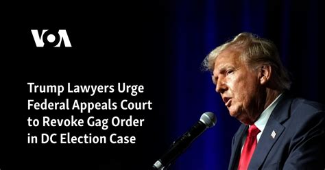 Trump lawyers urge federal appeals court to revoke gag order in DC election case
