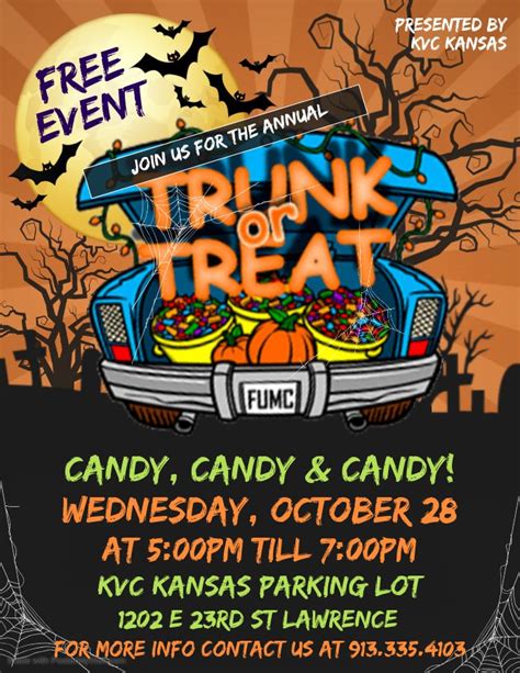 We are so excited to announce the return of our Trunk or Treat for 2023! If you are interested in decorating the trunk of a car/truck and passing out candy to a .... 