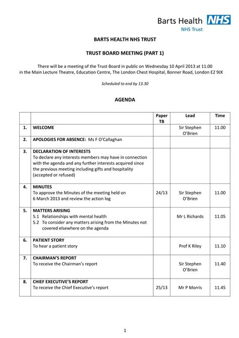 Trust Board Paper - HSCB