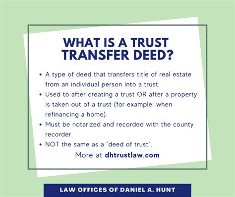 Trust Transfer Deed - How to Put Real Estate into a Trust - Denni Law