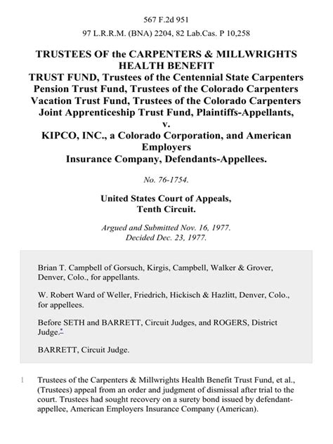 Trustees of the Central Texas Health and Benefit Trust Fund