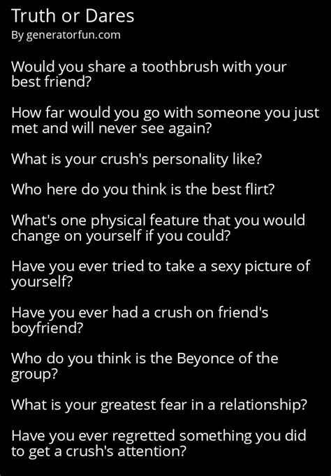 Truth or Dare Generator Generate Random Truths and Dares