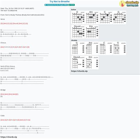 Try Not To Breathe chords & tabs by Rem @ 911Tabs