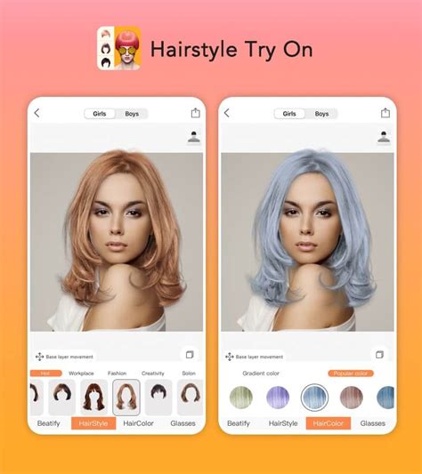 Dec 3, 2023 · These six free hair color apps have all the tools you need to try on your favorite hair colors and styles and make it easy to edit your look. 1. YouCam Makeup | Best Hair Color App Overall. Available: iOS / Android Rating: 4.8 / 4.5. YouCam Makeup is a top hair color app, with over 150 hair color options.. 