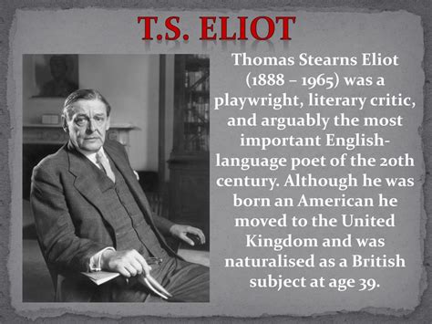 Ts eliot biography slideshare