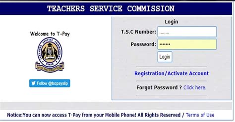 Online Payslips. The Teachers Service Commission (TSC) of Kenya is an Independent Commission established under the Constitution of Kenya to manage human resource within the education sector. It is based in the capital city, Nairobi with offices in all the 47 Counties..