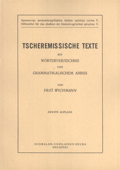Tscheremissische texte mit wo rterverzeichnis und grammatikalischem abriss. - Neue zollwertrecht mit seinen folgen für ein- und ausfuhr.