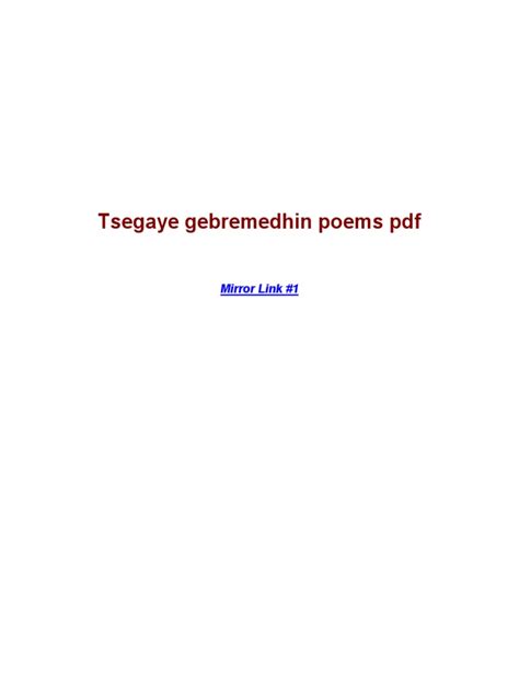 Tsegaye Gebremedhin Poems PDF PDF Tablet Computer - Scribd