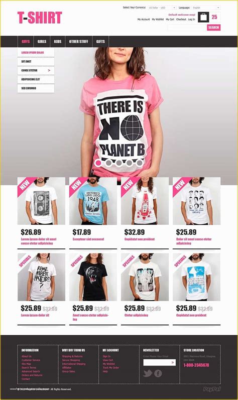 Tshirt Website Template
