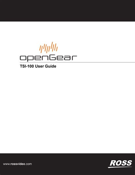 Tsi 100 user manual ross video. - Free odp net developers guide oracle database 10g.