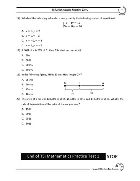 Free TSI Practice Tests. These practice tests help students to strengthen their critical thinking skills, to analyze and explore new and unfamiliar problems, and also solve problems using algorithms or formulas. Our practice tests are inspired by the Open Course Library (OCL); the project was funded by the Bill & Melinda Gates Foundation and ...