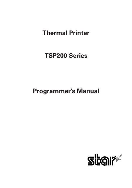 Tsp 0 Programmer S Manual Star Micronics